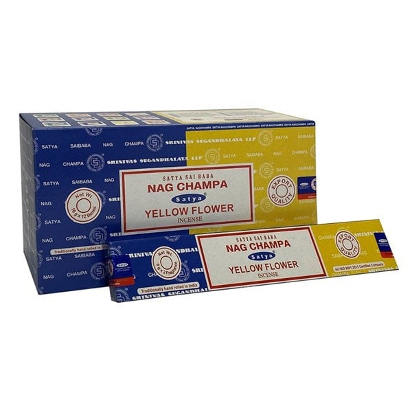 Serano Set of 12 Packets of Combo Satya Incense - Nag Champa Yellow Flower