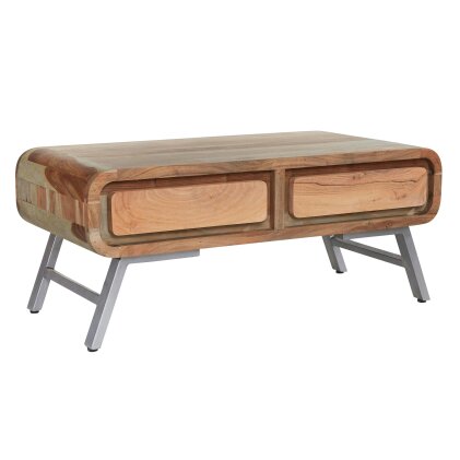 Wyld Haus Los Angeles Reclaimed Wood and Metal Coffee Table with 2 Drawers