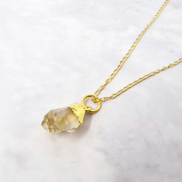 18ct Gold Vermeil Raw Birthstone Necklace