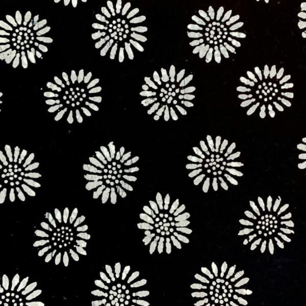 Minerva Black and White Cotton Batik Dressmaking & Quilting Fabric per metre, 110cm / 43" Wide