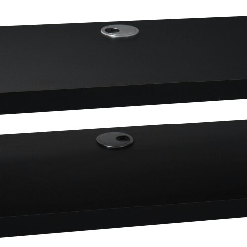 Wyld Haus Mika Mael 152cm Wooden Black Wall Mounted Floating TV Unit With Open Shelving And Cable Ports