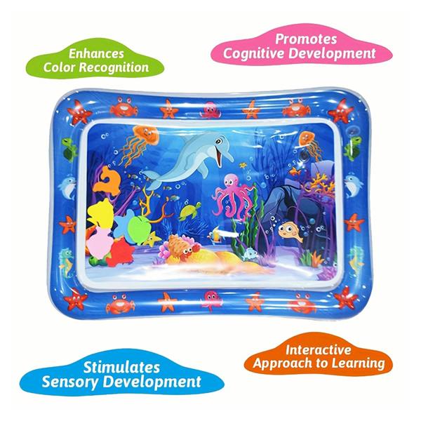 Dragodirect Inflatable Blue Dolphin Sensory Play Mat PVC Activity Gym