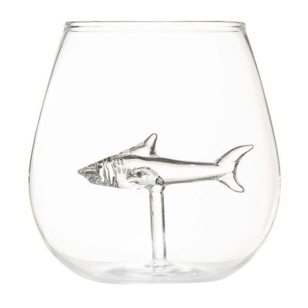 OLIPHANT Shark in a Glass Drinking Glass