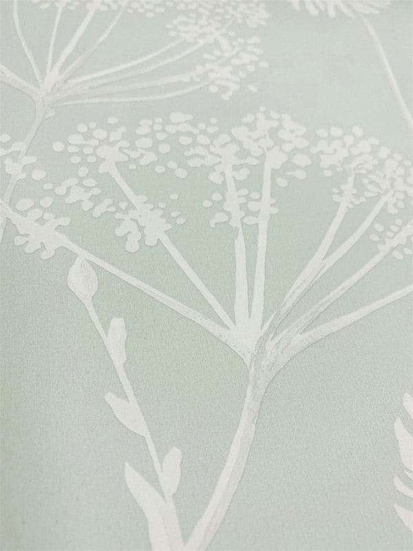 Catherine Lansfield Meadowsweet Floral Green Straight Match Wallpaper