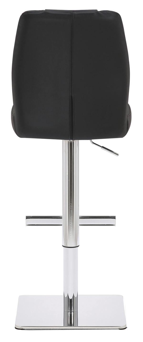 Lamboro Ravenna Deluxe Breakfast Bar Stool, Chrome Footrest, Height Adjustable Swivel Gas Lift, Home Bar & Kitchen Leather Barstool, Black