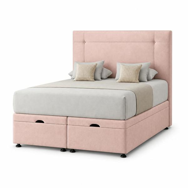 Great British Beds Dingley Ottoman Divan Bed - Pink Plush
