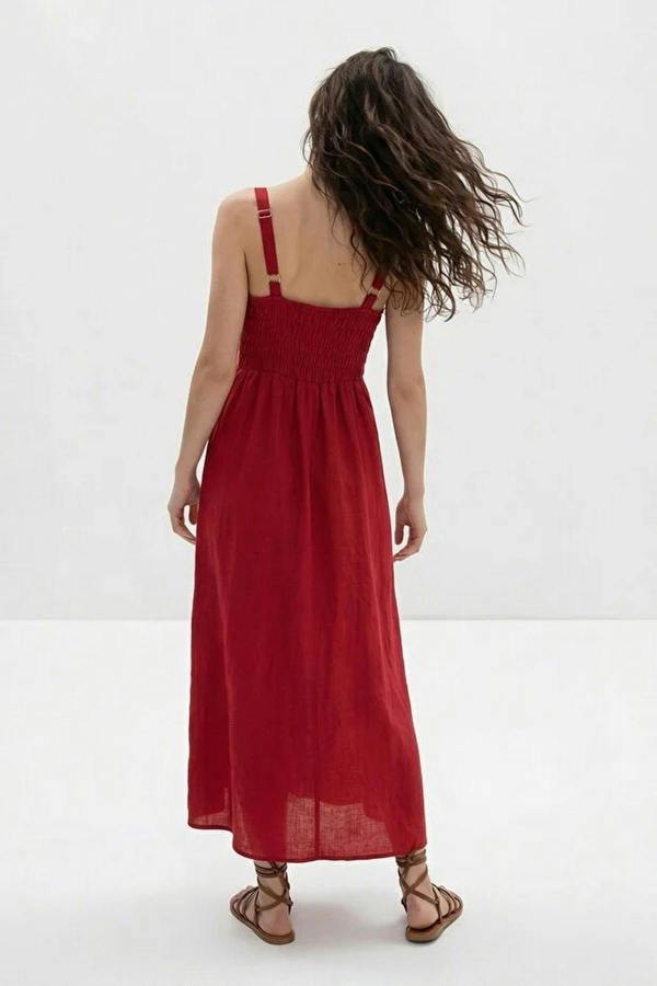 WOVCOR Linen-Look Woven Dress