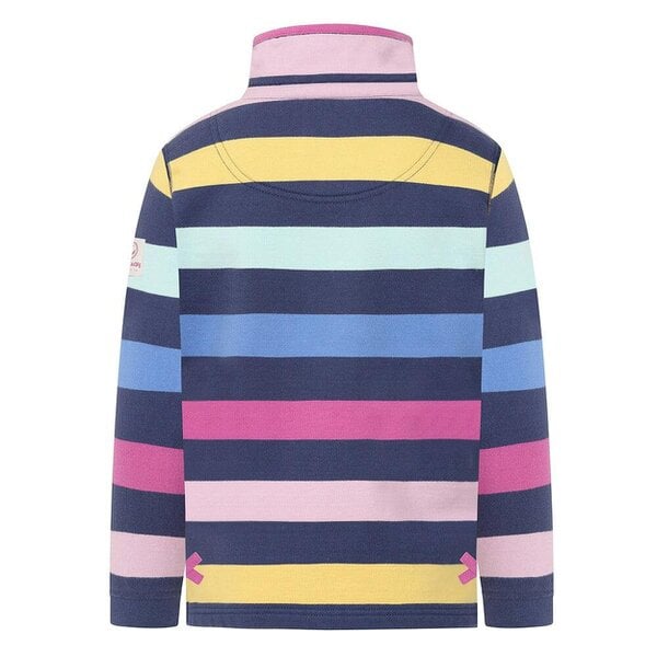 Lazy Jacks LJ35C - Girls Striped 1/4 Zip Sweatshirt - Twilight Multi