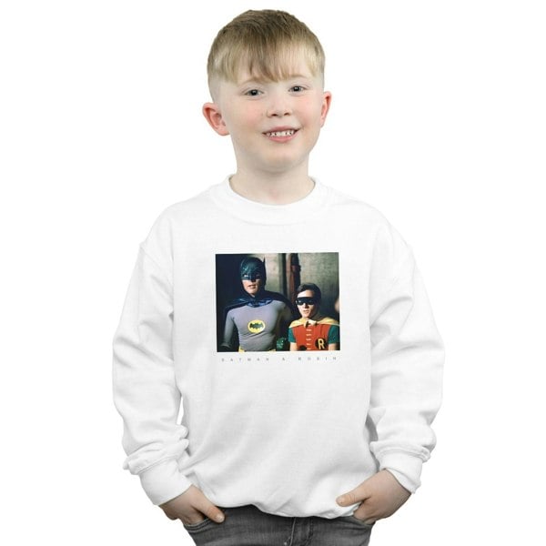 DC Comics Boys Batman TV Series Dynamic Duo Photograph Sweatshirt - White