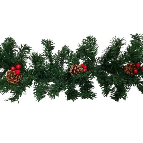 Samuel Alexander Premier 270cm (9ft) Christmas Garland Decoration With Red Berries & Cones
