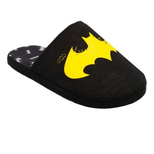 Batman Mens Distressed Logo Slippers - Black/Yellow