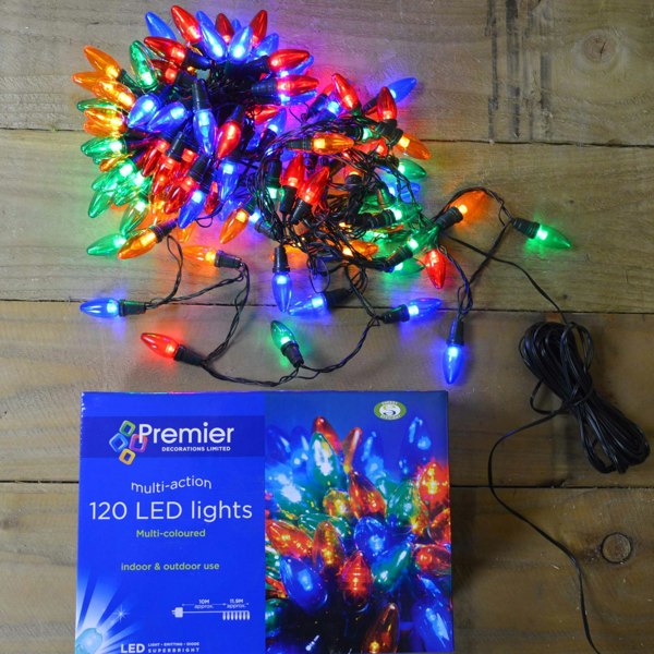 Samuel Alexander 12m 120 LED Multi Function Large Bulb Outdoor Christmas Festoon Lights