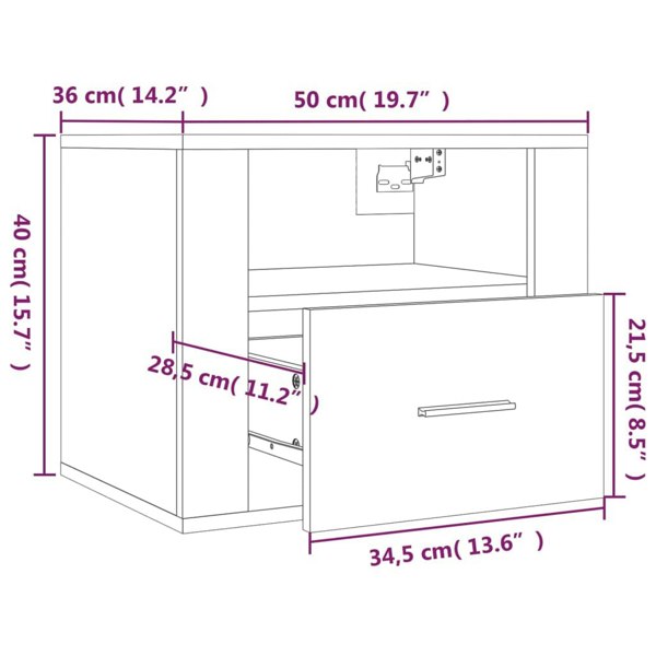 Berkfield Wall-mounted Bedside Cabinets 2 pcs High Gloss White 50x36x40cm