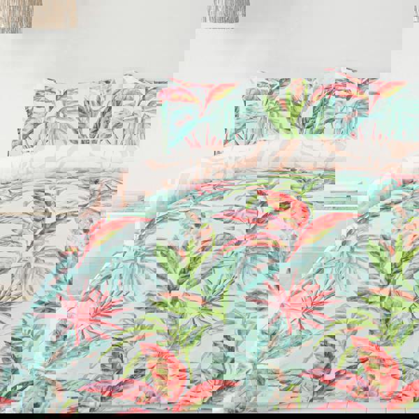 Smart Living Luxury Super Soft Reversible Exotic Palms Duvet Cover with Pillowcase