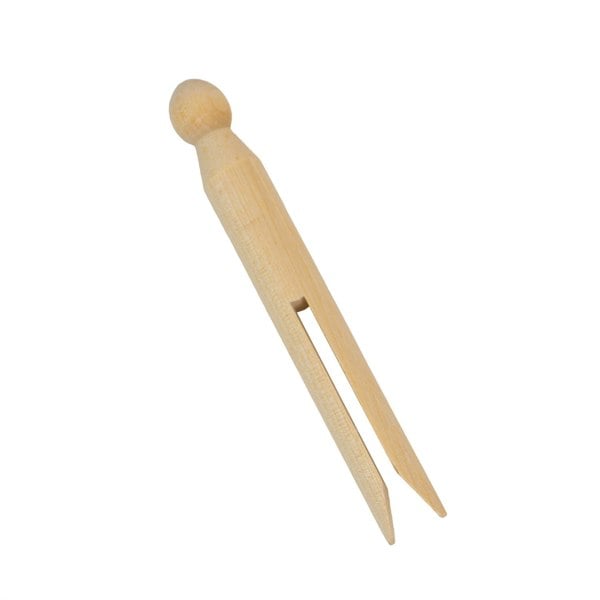 JVL Traditional Wooden Dolly Pegs, Ideal for Laundry and Craft, Pack of 24, Brown