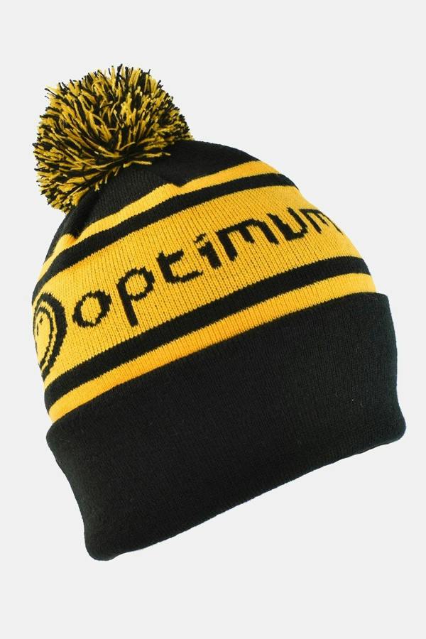 Optimum Winter Bobble Hat | Warm Stretchy Beanie, One Size - Black/Amber