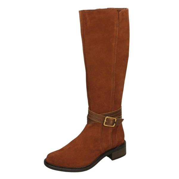 Clarks Ladies Clarks Zip Comfort Knee High Boots Maye Shine