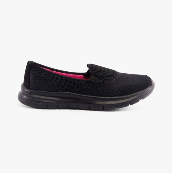 DEK LADY SPORT Womens Lightweight Elasticated Trainers Black
