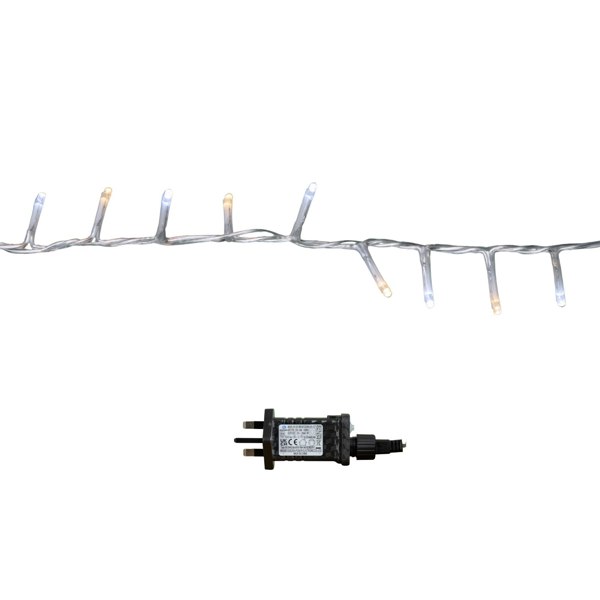 Samuel Alexander 37.5m 1500 LED TreeBrights Christmas String Lights with Timer in White and Warm White on Clear Cable