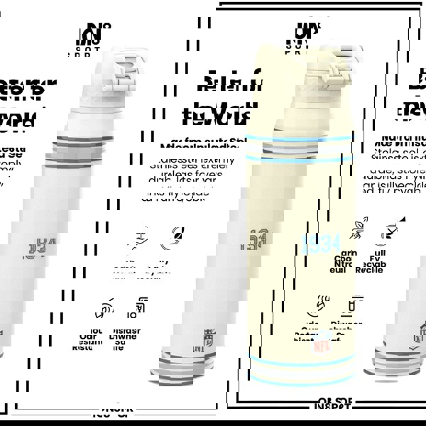 ION8 NFL x ION8 Insulated Steel Water Bottle, NFL Lions, 750ml (24oz)