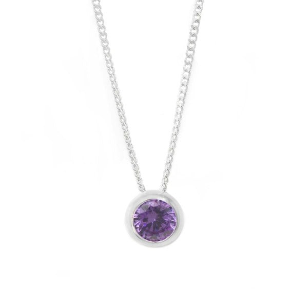 Say It With February Birthstone Necklace - Sterling Silver