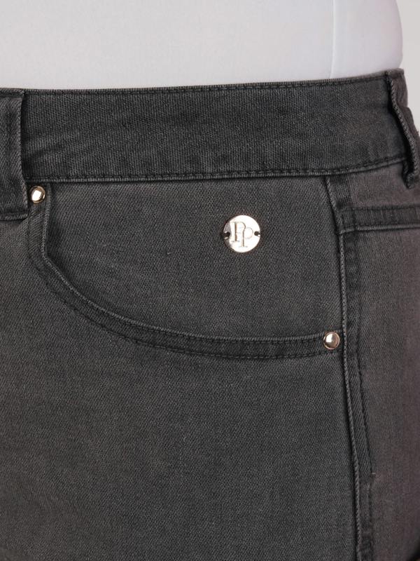 PennyPlain 8 Pocket Wide Leg Denim - Pewter Wash Short