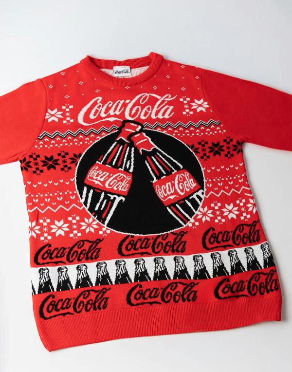 Coca Cola Mens Red Logo Christmas Jumper