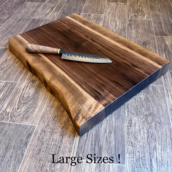 Giraffes & Craftz Live Edge Black Walnut Chopping Board James Martin Style Cutting Block
