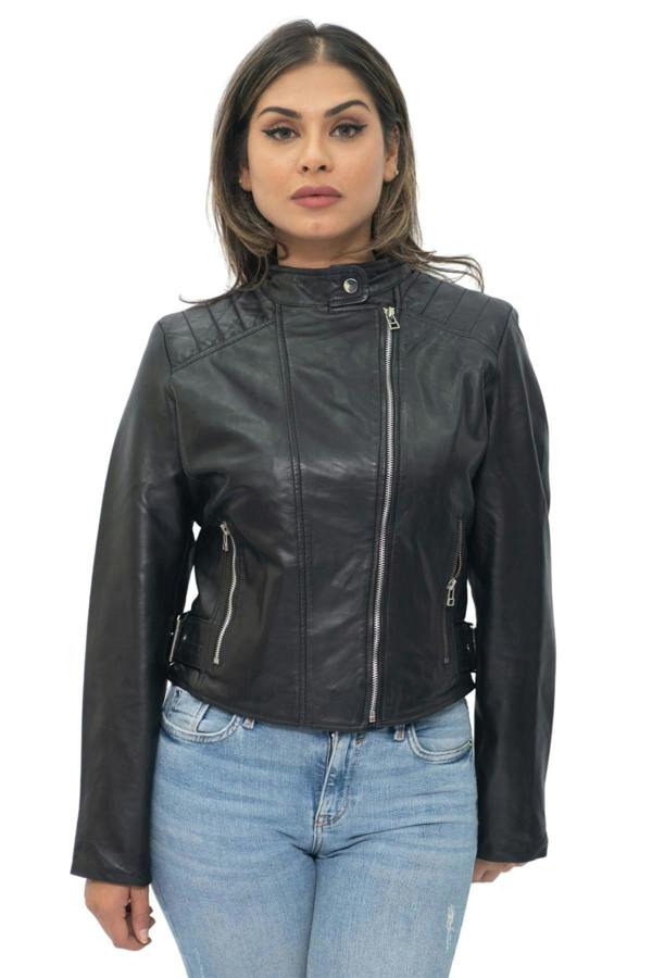 Infinity Leather Womens Leather Biker Jacket-Celaya