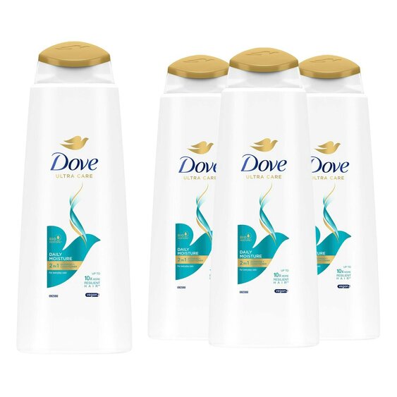 Dove Ultra Care 2-in-1 Shampoo & Conditioner - Daily Moisture 4x400 ml