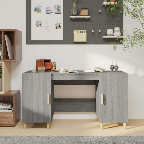 Berkfield Desk Grey Sonoma 140x50x75 cm Engineered Wood