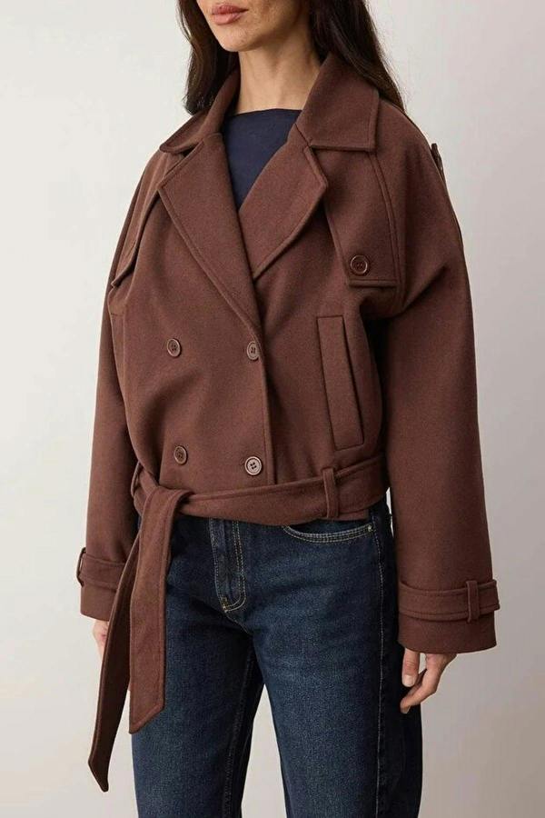 WOVCOR Soft Textured Seasonal Short Cashmere Jacket Coat
