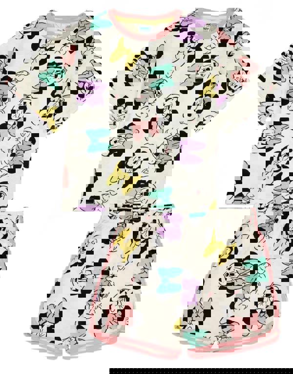 Disney Minnie Mouse Girls Multicoloured All Over Coloured Print Short Sleeve Short Leg Pyjama Set