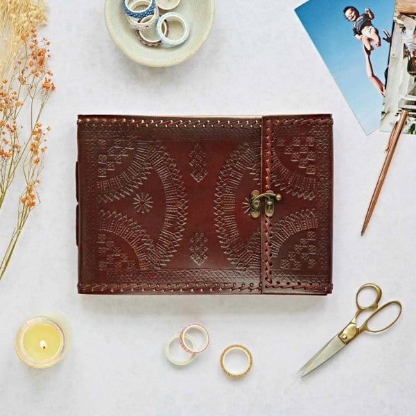 Paper High Indra Medium Embossed & Stitched Leather Photo Album