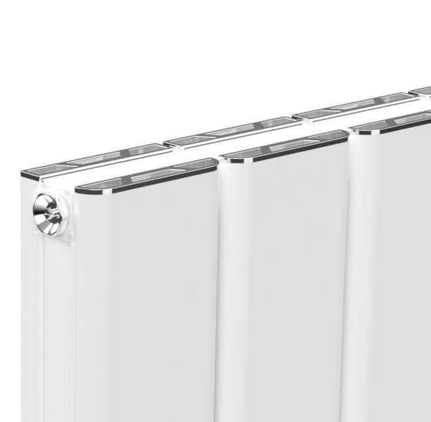 MYHOMEWARE 1022mm x 600mm Double Aluminium Panel Radiator in White - Model Mira - Wall-mounted