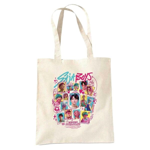 K-Pop Demon Hunters Soda Pop Doodles Saja Boys Reusable Tote Bag - Natural