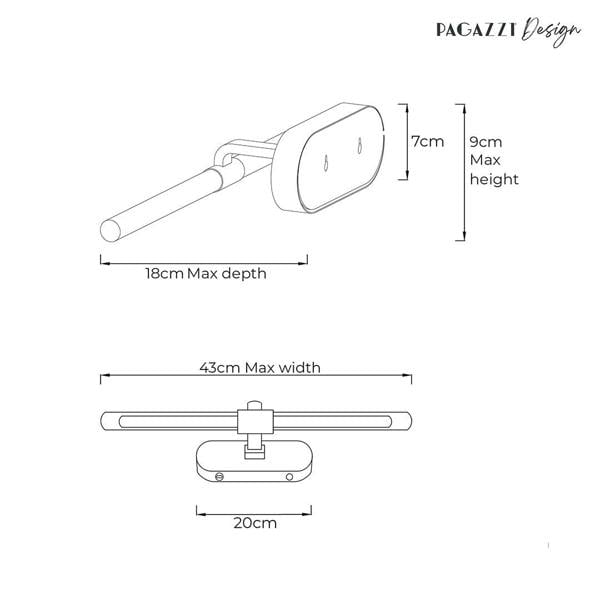 Pagazzi Lighting Jana Satin Brass Magnetic LED Picture Light