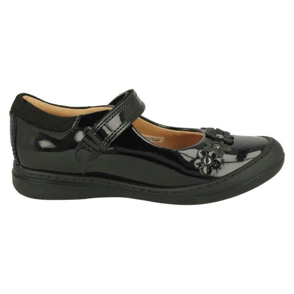Clarks Girls Clarks Flower Detailed School Shoes Scooter Jump