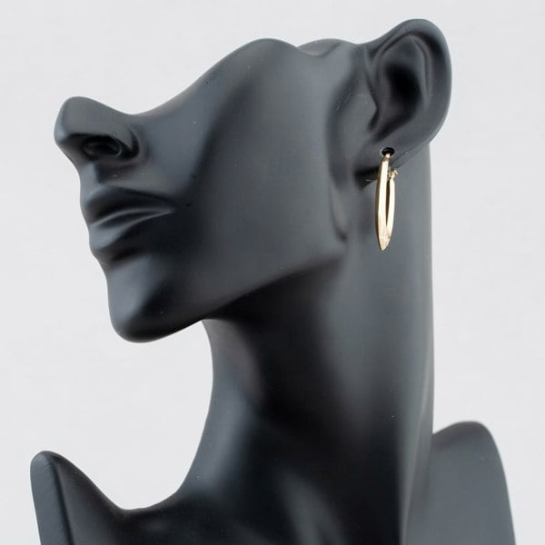 T. H. Baker 9ct Yellow Gold Patterned Creole Earrings UER102Y