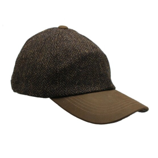 Heather Hats & Accessories British Wool Tweed Baseball Cap, Cotton Lining, Outdoor Wear, Otter Brown