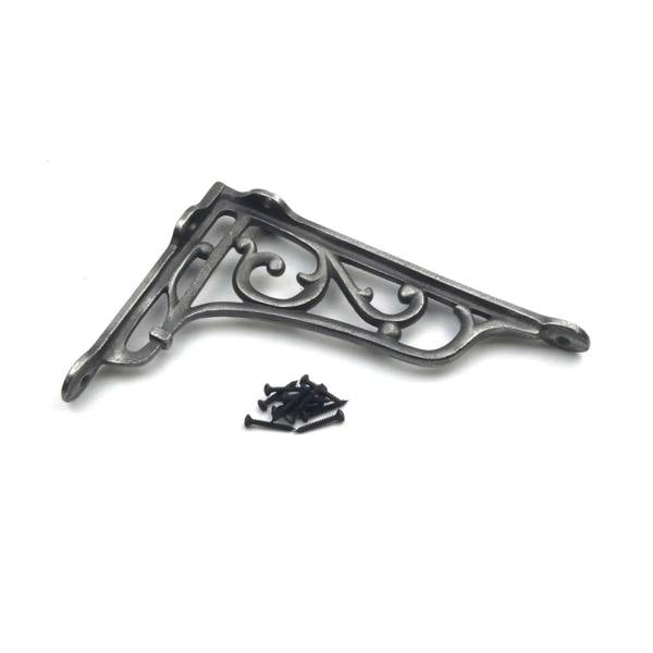 Pair of Antique Cast Iron Victorian Style Heritage Shelf Brackets - 220mm x 150mm