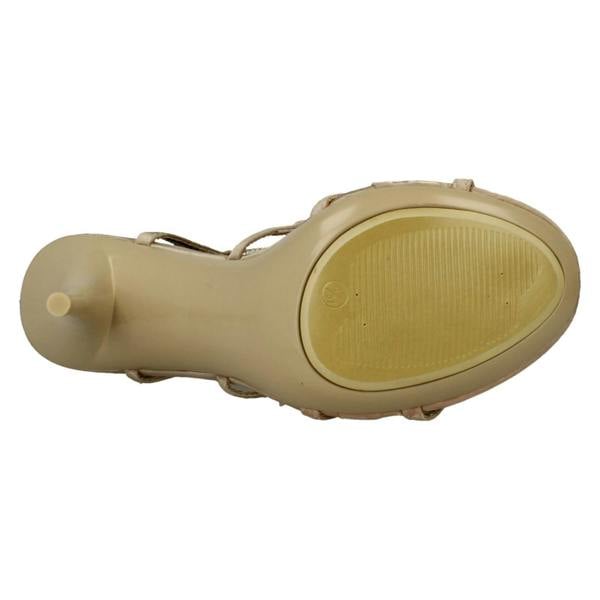 Spot On Ladies Spot On High Heel Diamante X Strap Sandals F1749