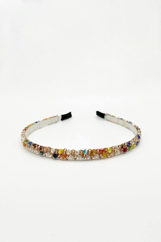 SVNX Two Tone Crystal Beaded Headband in Multi
