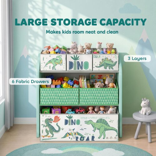 AIYAPLAY Toy Storage Organiser Kids Toy Storage Rack with Storage Bins