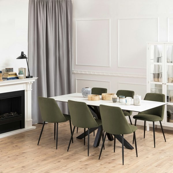 Furniture To Go Ines Dining Chair in Olive Green Set of 4