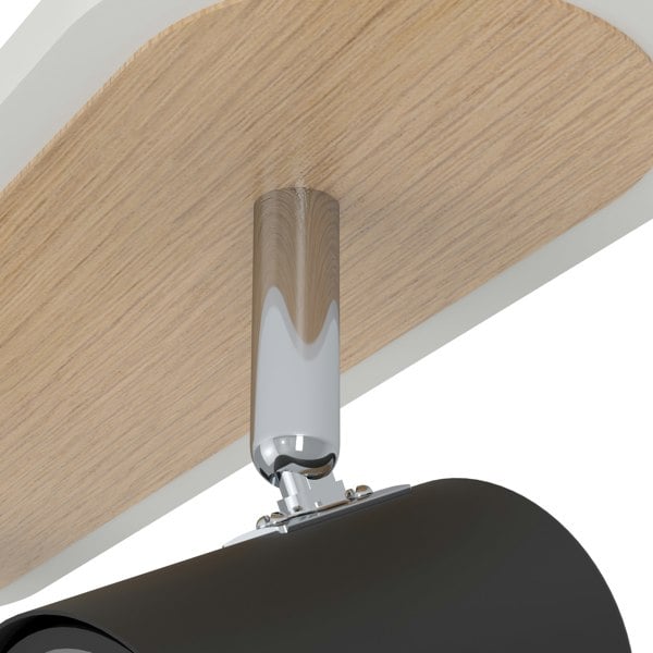 EGLO Rimbocchi Natural Wood And Steel Modern 3-Light Spotlight