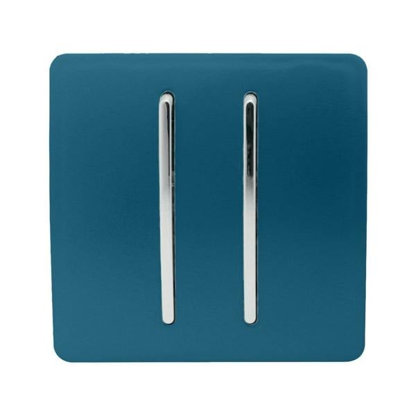Trendi Switch 2 Gang Retractive Home Automation Switch in Midnight Blue