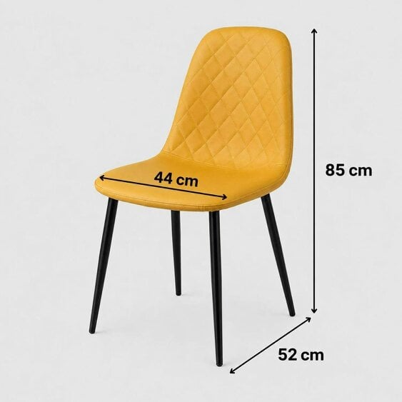 Kosy Koala Modern Rectangle Dining Table Set With 4 Mustard Gem Chairs Dining Room Furniture