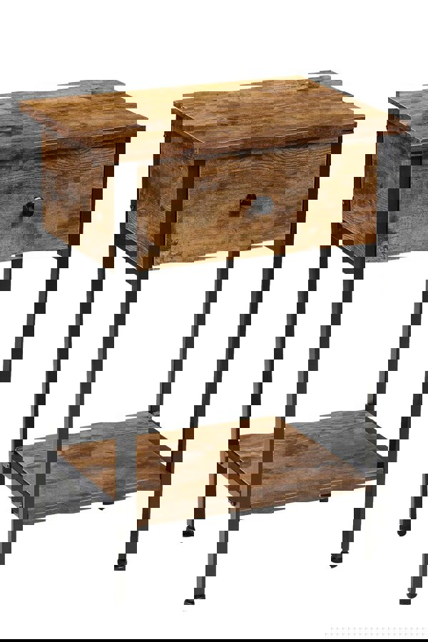 Living and Home Industrial Side Table with Drawer