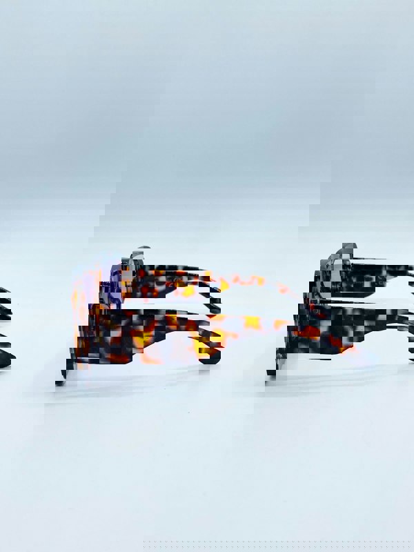 SVNX Oversized Square Frame in Brown Tortoiseshell with Purple Lenses